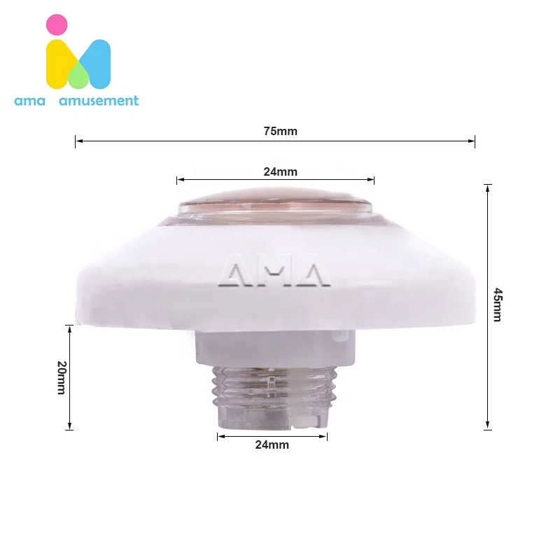 AMA Big round UFO RGB flashing illuminated push button Doll machine LED button Colorful arcade LED button