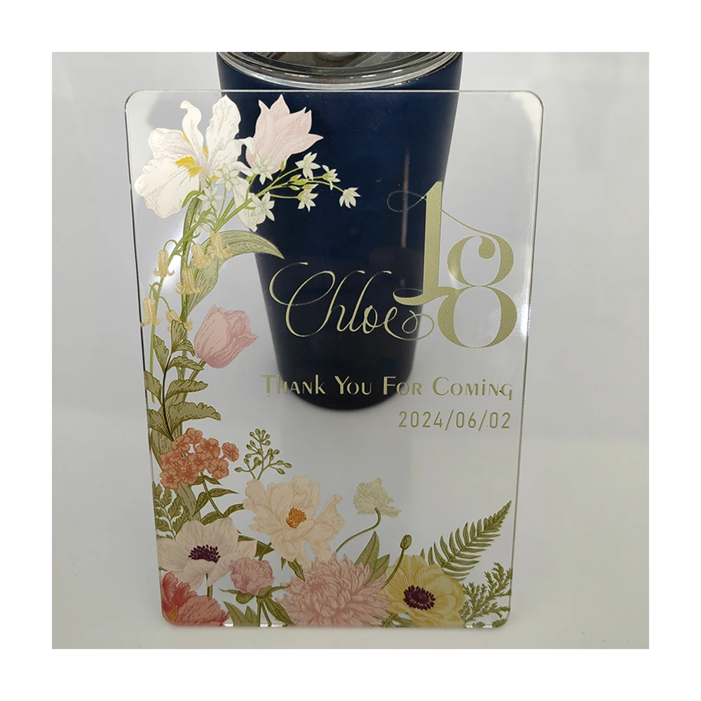 Custom Clear Acrylic Glass Photo Invitation Letter Printing UV Print Acrylic Photo Signs