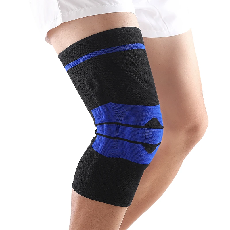 Custom Logo Factory Direct Sale Air Permeability Sports Protective Knitted Elastic Knee Support Nylon Knee Compression Sleeve