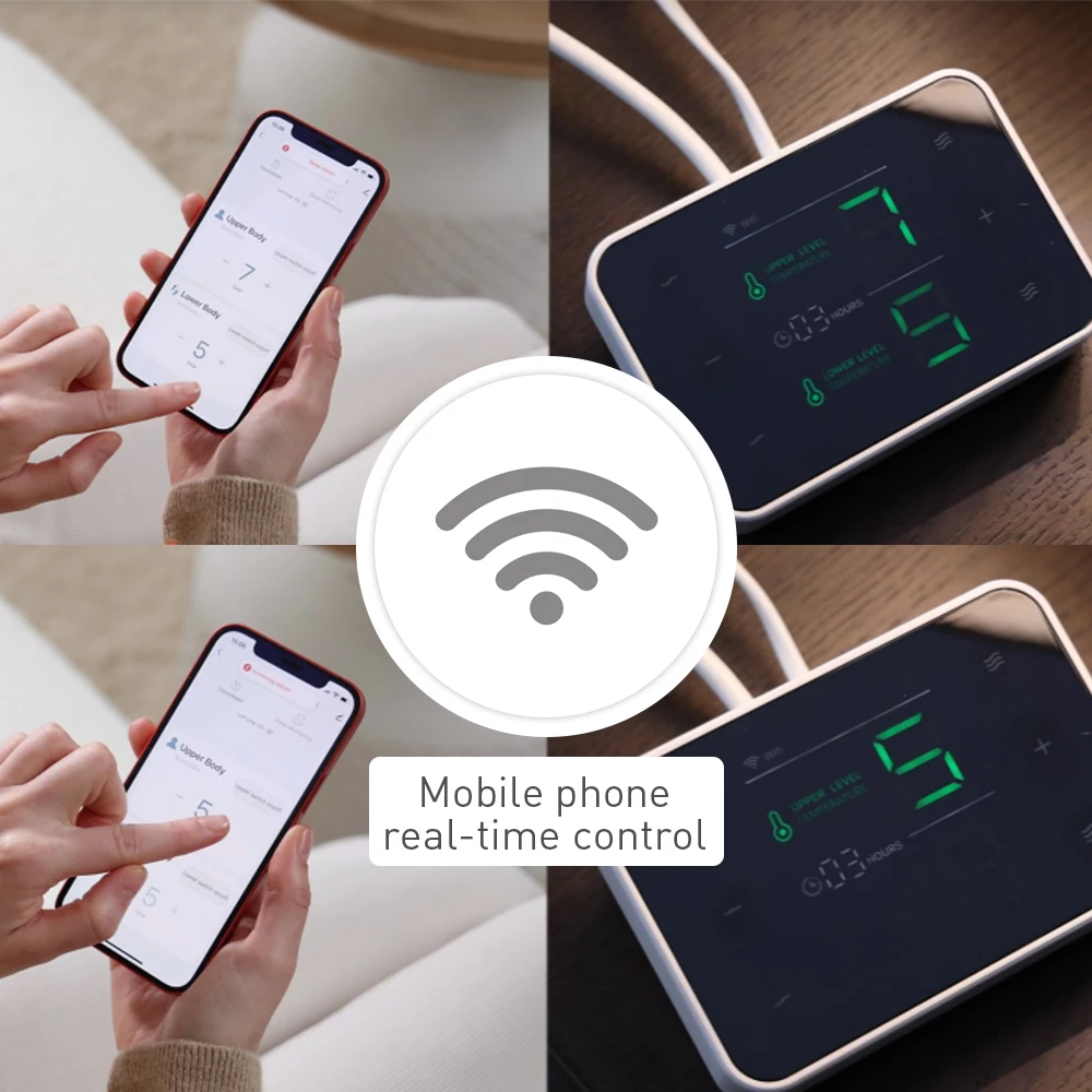 Wifi Connection Heated Mattress Pad Applied By Tuya App Mobile Control 180x80cm Fast Heating