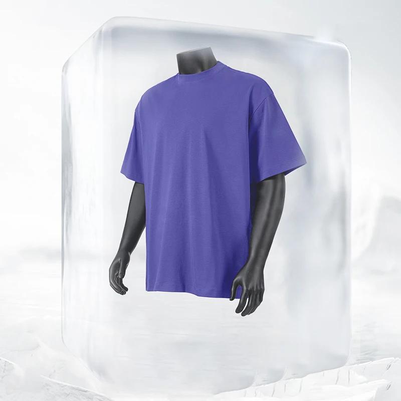 YLS 230gsm Luxury Unisex Supima Cotton Sorona Cool Wrinkle Resistant Soft Shiny Custom Mens Sportswear T Shirts Cool Feel Tshirt