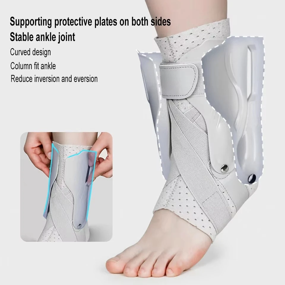 High quality adjustable sports Ankle brace with stabilizer on two side ankle support with straps open heel ankle support