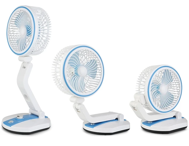 Rechargeable Desk and Table Fan Air Circulator Fan Portable Travel Mini Fans with LED light