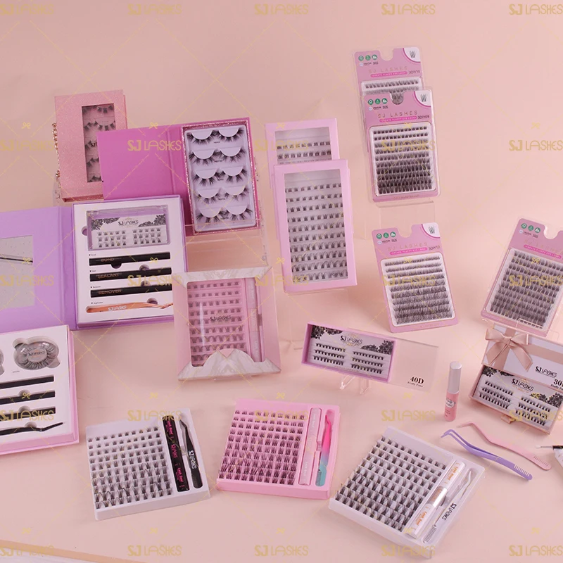 Diy Individual Eyelash Extensions Private Label Cluster Lashes Segment Diy Lash Extension Kit private label