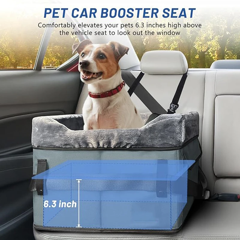 Small Dog Car Seat for Small Dogs Adjustable Straps Perfect for Small Pets Up to 25lbs  Elevated dog booster seat