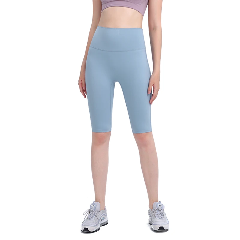 Wholesale lulu sports shorts for women gym rib bike shorts gym sportswear fitness workout yoga shorts