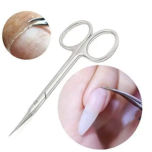 Nail Care High Performance Double Eyelid Stickers Eyebrow Scissors Russian Curved Cuticle Nail Scissors Stainless Steel