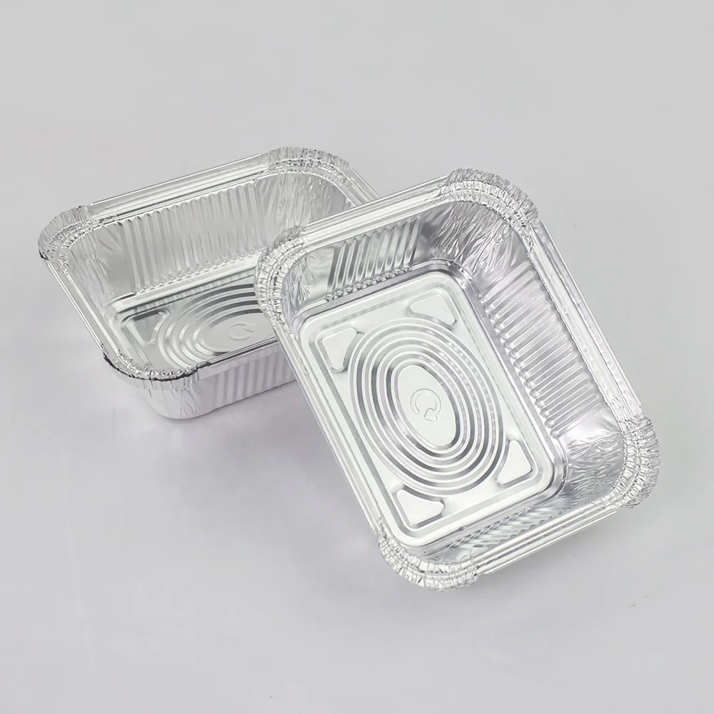 Professional manufacturer custom disposable silver aluminum foil container with logo