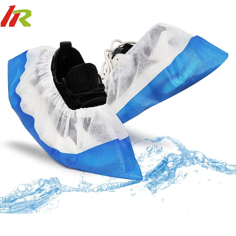 Non Woven Plastic Pp Pe  Protection Shoe Covers Cpe Waterproof Medical Anti Slip Disposable Shoe Cover