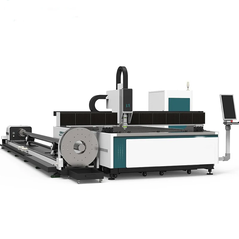 Metal Plate +Round/Square tube Exchange table Fiber laser cutting machine  for steel aluminum