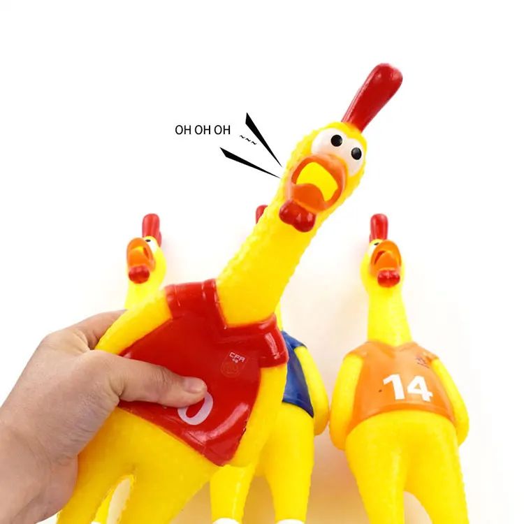  Забавная кричащая игрушка курица резиновая жевательная