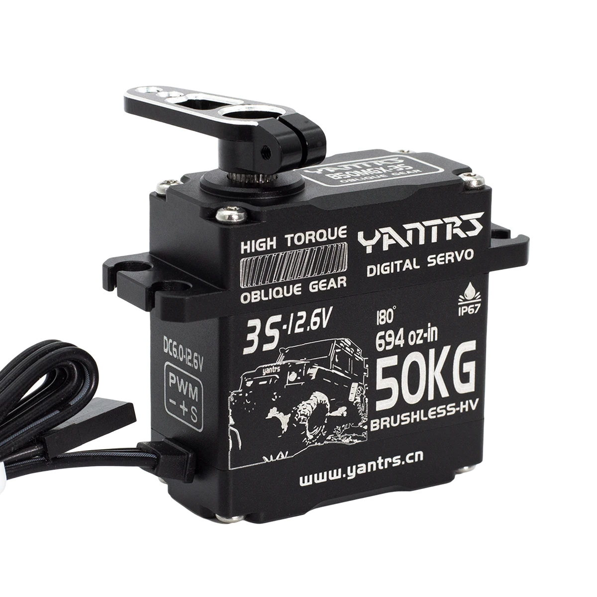 Бесщеточный сервопривод YANTRS, 12,6 в, 50 кг, с высоким крутящим моментом, 0,08 с, 12 бит, магнитный индукционный рулевой механизм для радиоуправляемого автомобиля 1/7 1/8, гоночный автомобиль