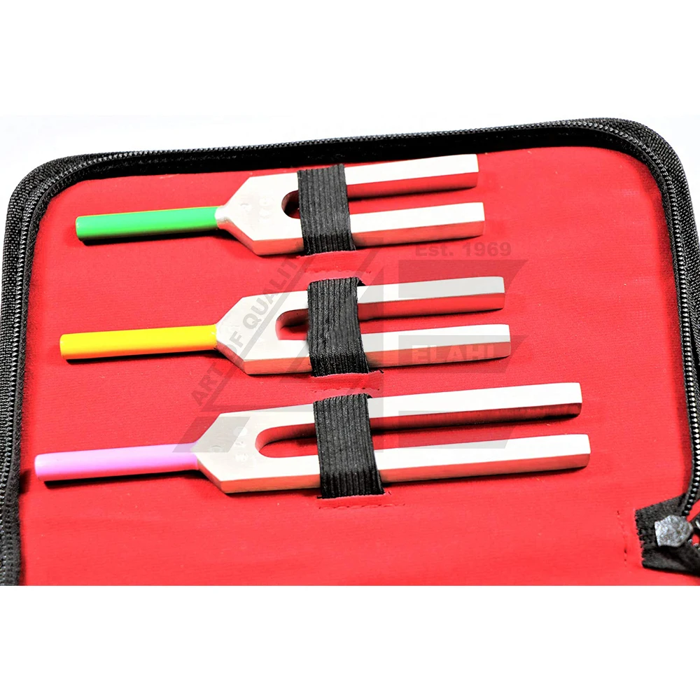 2024 Premium NEUROLOGICAL Tuning Fork Set of 5PCS C2048 + C1024 + C512 + C256 + C128 DIAGANOSTICS Instruments with Leather Case