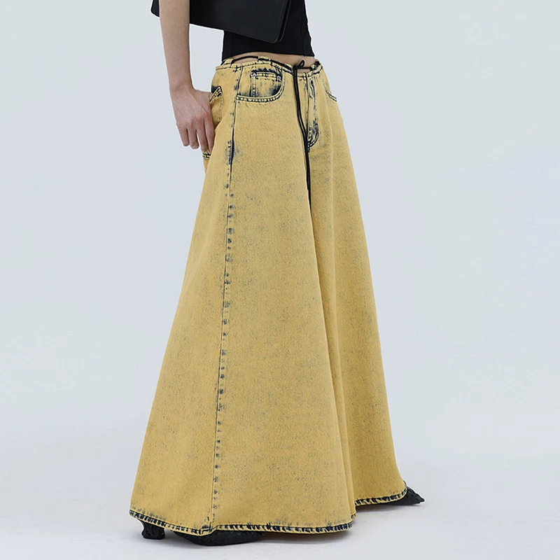 TWOTWINSTYLE Casual Low Waist Solid Color Loose Denim Wide Leg Jeans For Women 2023