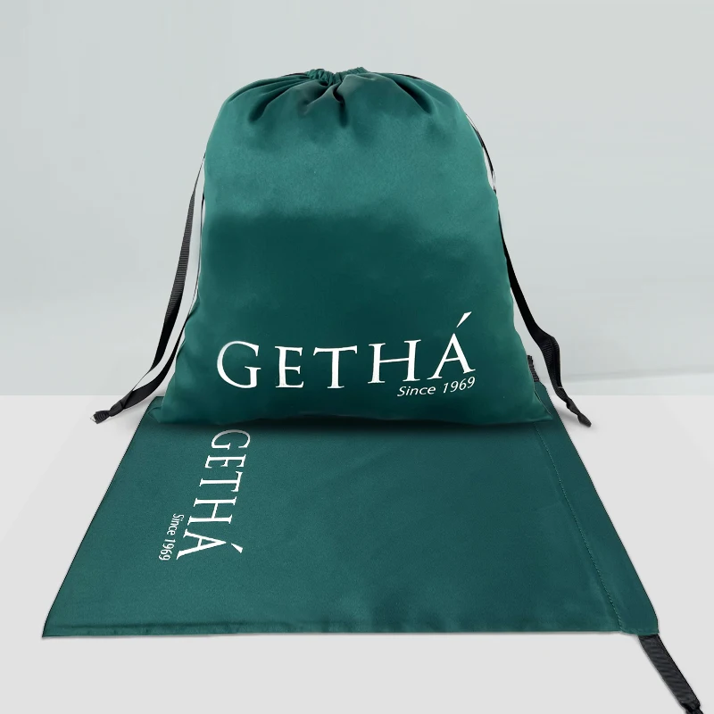 Wholesale Custom Logo Luxury Silk Dust Storage Bags Satin Drawstring Bags for Handbags Shoes Boots