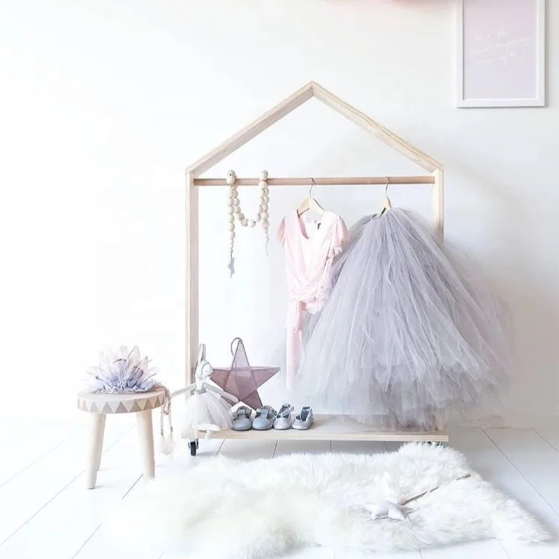 Children wood coat rack Clothing store window display stand Solid wood