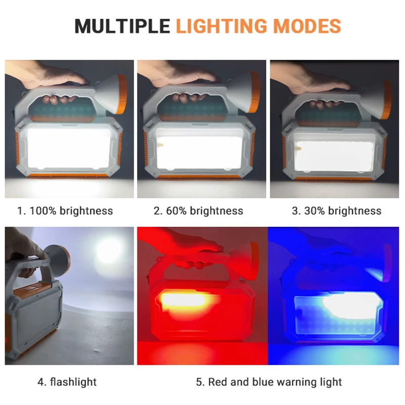Fishing Camping Flashlights Solar Powered Torch Light Rechargeable Solar Flashlights