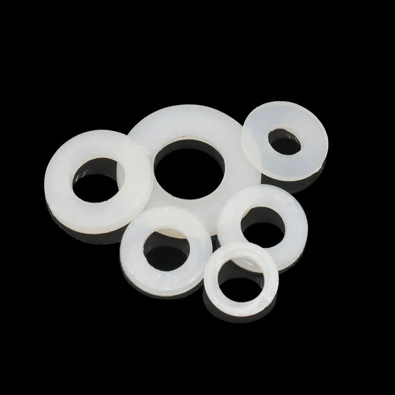 Customized M2 M3 M4 M5 M6 M8 M10 M12 M16 M14 M16 M18 M20 M24 Black white PA66 Nylon flat Washers