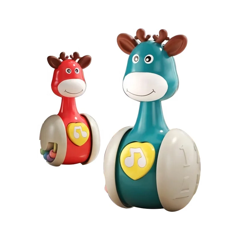 Baby Products Hot Selling Forward Sliding Tumbler Toy Baby Rrattle Roly Poly Crawling Guide Toy Educational Learning Tumbler Toy