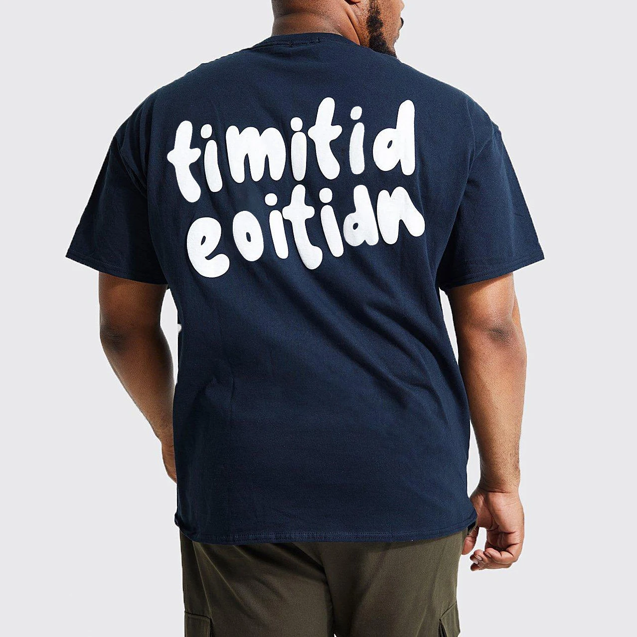 good quality trending stretch tees with custom label logo t shirt puff print Polyester cotton oversized tshirt for men