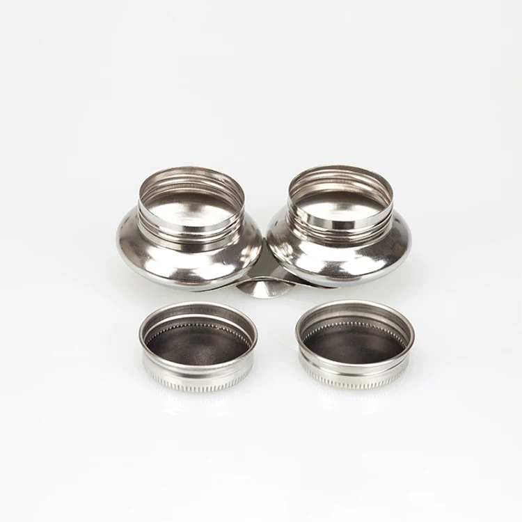 Art Supplies Tools Easy Clean Drum Shape Student Painting Oil Pot School Stainless Steel Palette Single Double Hole Dipper