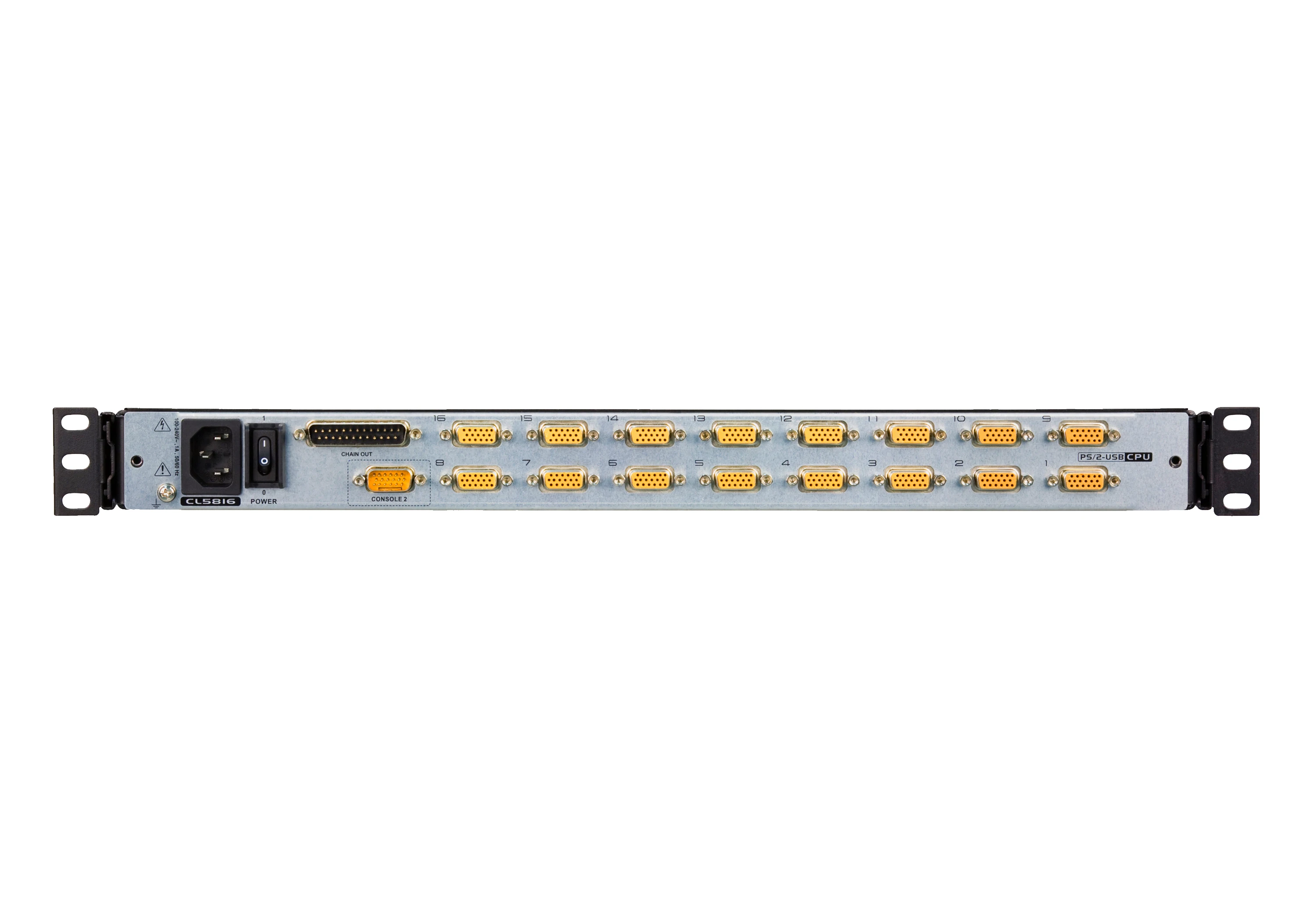 ATEN 16-Port PS/2-USB VGA 19-inch dual-rail LCD KVM Switch  CL5816 ATA