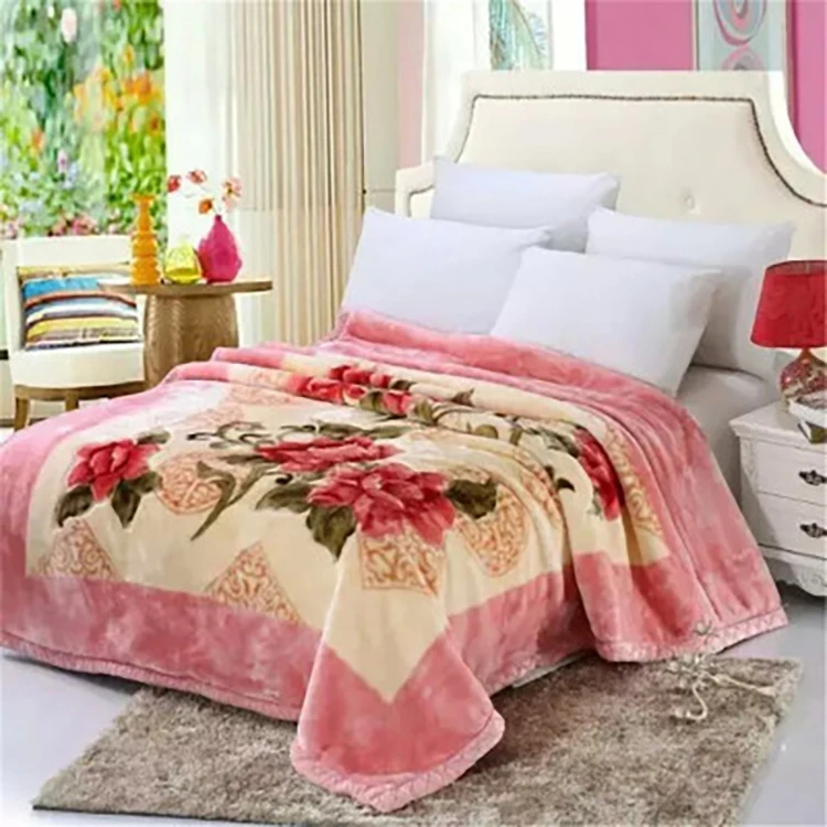 Beautiful New Design Hot Selling Polyester Heavy Blanket 7Kg 2Ply 200X230Cm Winter Mink Raschel  Blanket