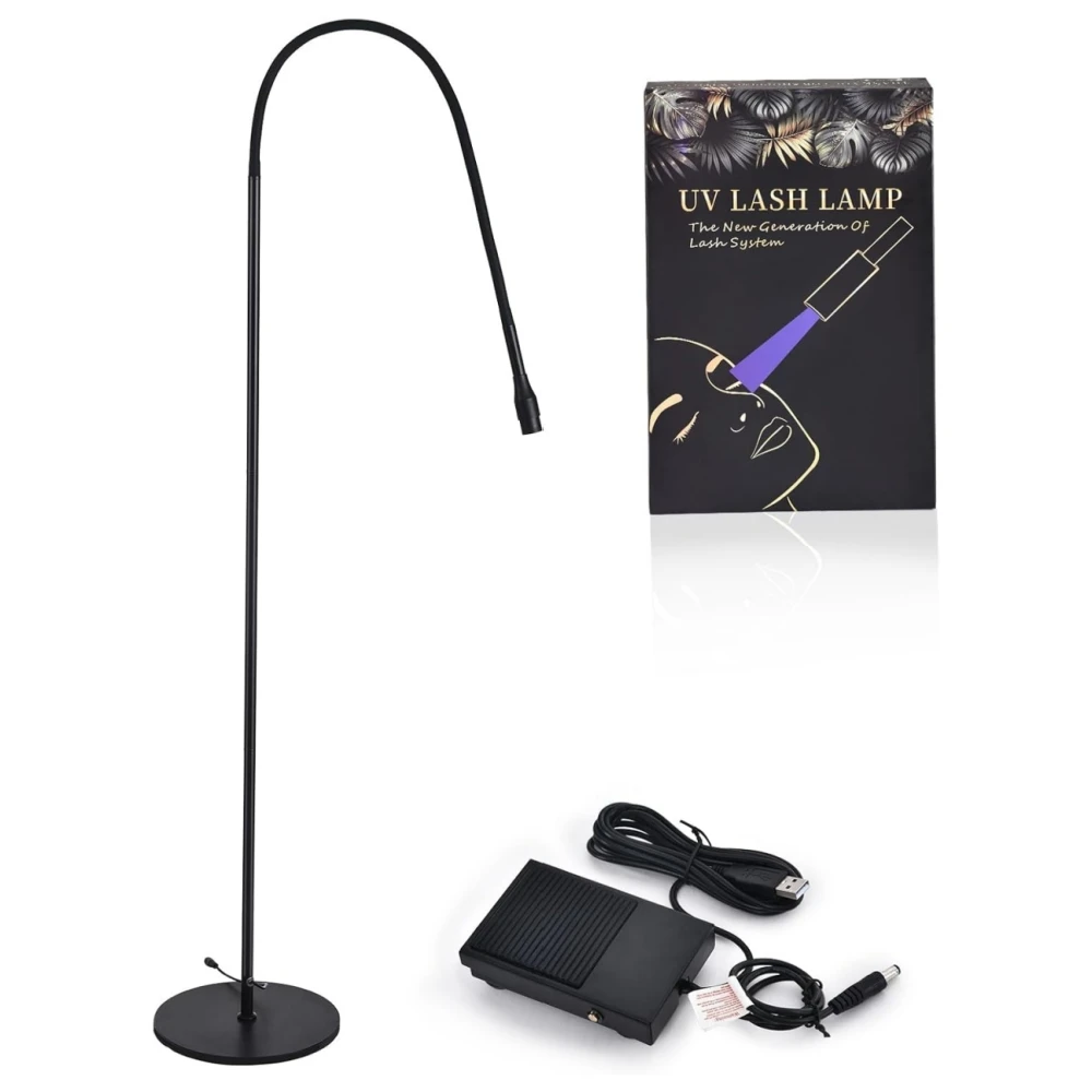 UV Lash Light for Light Curing UV Eyelash Glue, 10W LED Eyelash Extensions Nail Tech Glue Lamp with Foot Pedal Control
