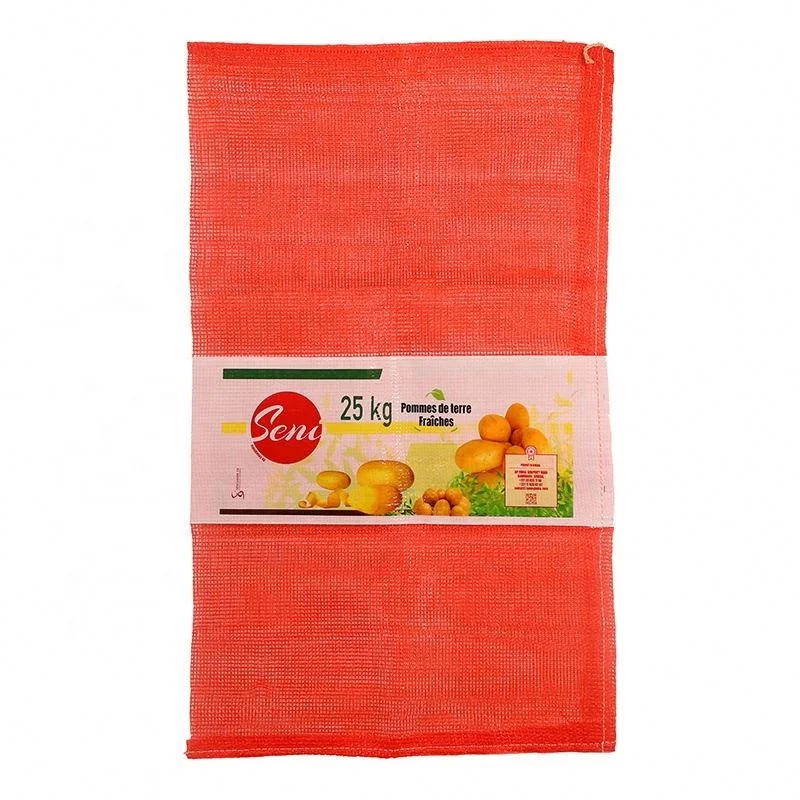 Custom Simple Plastic Drawstring PP Recycled Leno Mesh Bag for Fruit Vegetable Onion Potato Bag Net