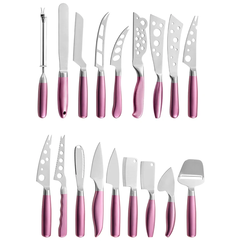 RUITAI Pink Painting Wholesale Metal Butter Cheese Knife Spreader Set for Breakfast Stainless Steel Jam Cream Knives