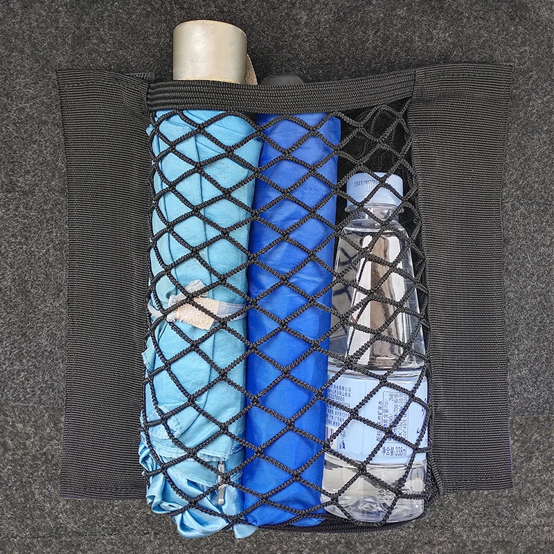 Hook and Loop Universal Mesh Cargo Car Trunk Net Sticker Organizer Pouch Bag Storage Mesh Net For Car Trunk Fixed mesh bag
