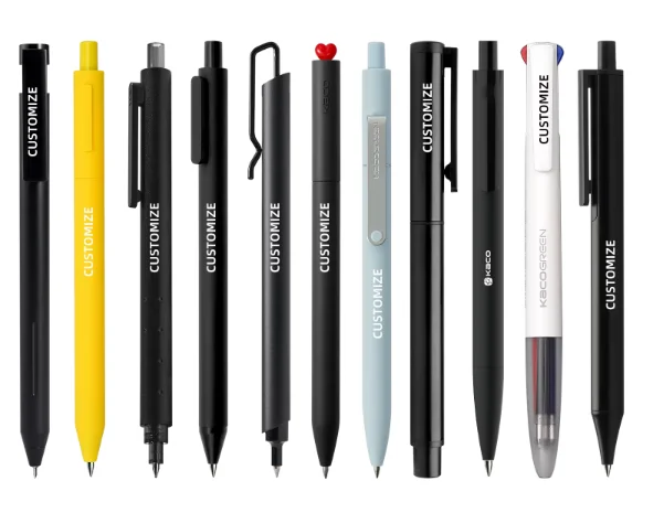Custom Gel Ink Pens 5 Color Barrel Set Retractable Refillable 0.5mm Fine Point Black Color Ink Office School Supplies