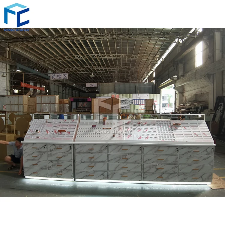 Пользовательские Деревянные Настенные косметические полки витрина и макияж дисплей настенная витрина