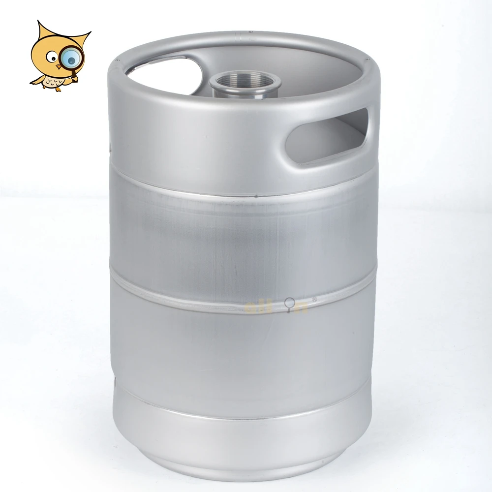 ALL IN Wholesale 304 Stainless Steel Stackable Slim 235 10L Beer Barrel Made in China Draft Beer Keg with Spear Fitting
