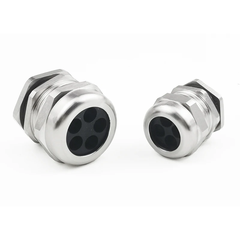 Multi Core Hole Cable Gland Stainless Steel Porous Gland cable glands with lock nuts for connector size