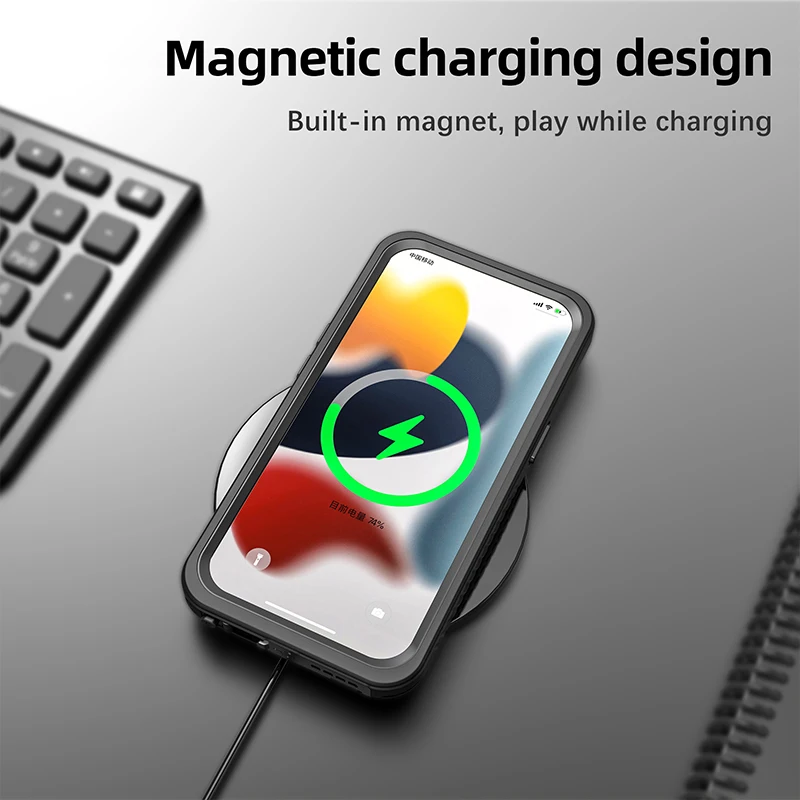 Waterproof Built in Screen Protector Full Protect Body Protective Shockproof Dustproof IP68 Waterproof Case for iPhone 15/15 Pro