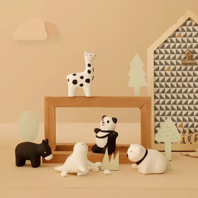 Creative Ceramic Desktop Home Cute Decoration Cute Bear Deer Small Animal Decorations