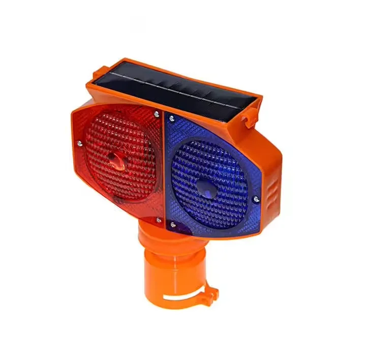 Solar LED Traffic Warning Red Blue Flashing Lights Road Safety Barricade Lamps Warning Light Led Strobe Lights