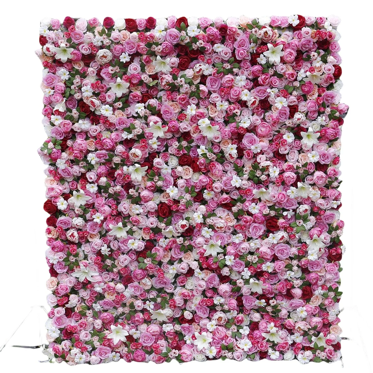 High quality Customized 5D fabric bottom simulation flower wall background wall wedding home decoration pink flowers wall