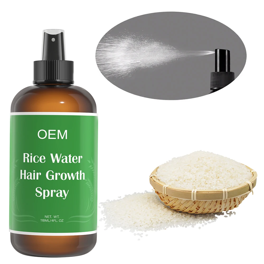 Private Label Hair Fall And Hair Growth Treatment Anti Alopecia Rice Rose Onion Water Leave In Conditioning Spray