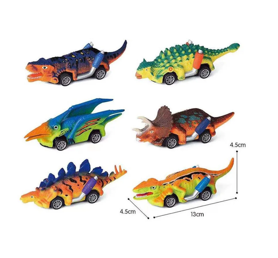 Dinosaur Toy Pull Back Car toys, 6 Pack Dino Toys, Dinosaur Games with T-Rex kids toys vehicle car