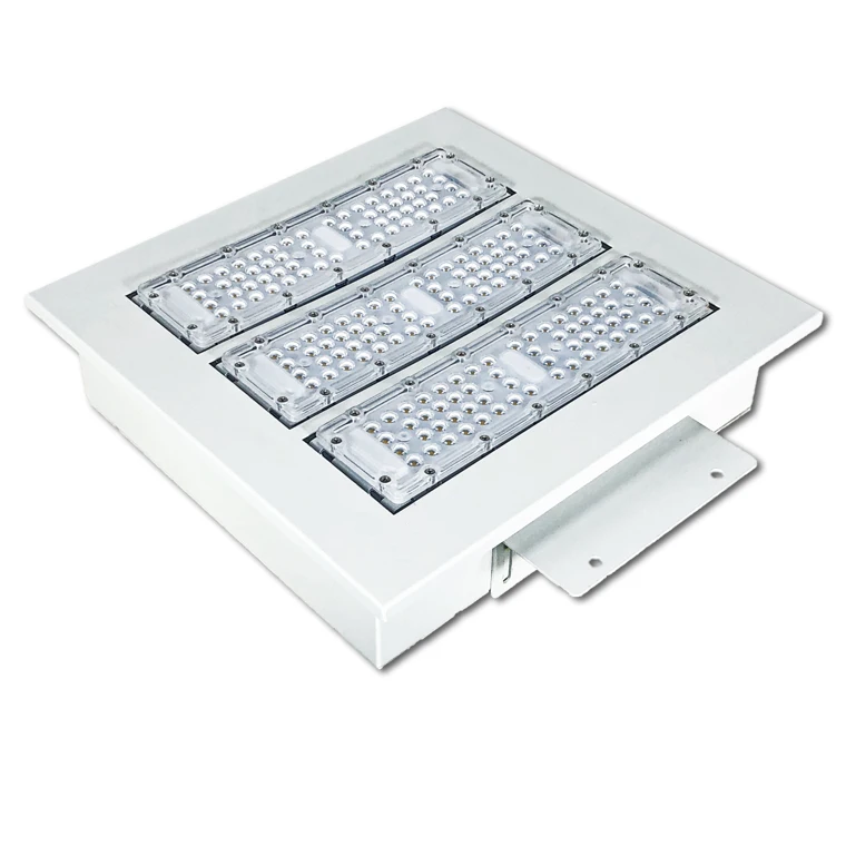 good quality High lumen 100w 150w 200w rohs ac100-277v factory price latest petrol station square canopy led light 130lm/w 170lm