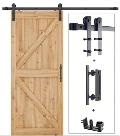 American style push-pull sliding door hardware track slide rail home indoor toilet partition Glass barn door