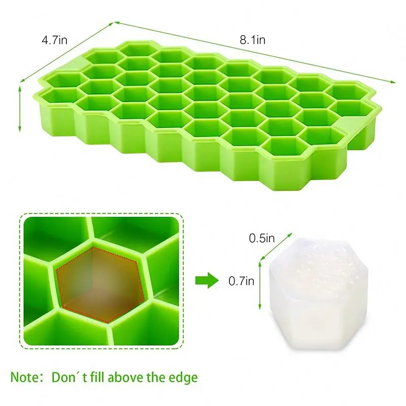 for Chilled Drinks Whiskey Cocktails Stackable Ice Cube maker Silicone Ice Cube Trays with Lid Ice Tray