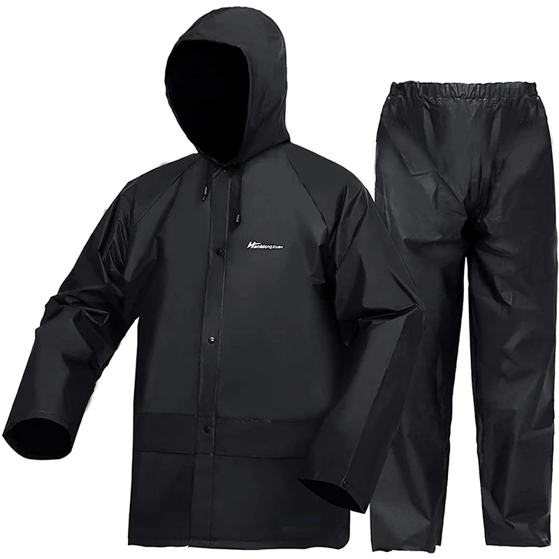 New arrival factory wholesale basic industry waterproof polyester PVC qualified working rainsuit traje de lluvia