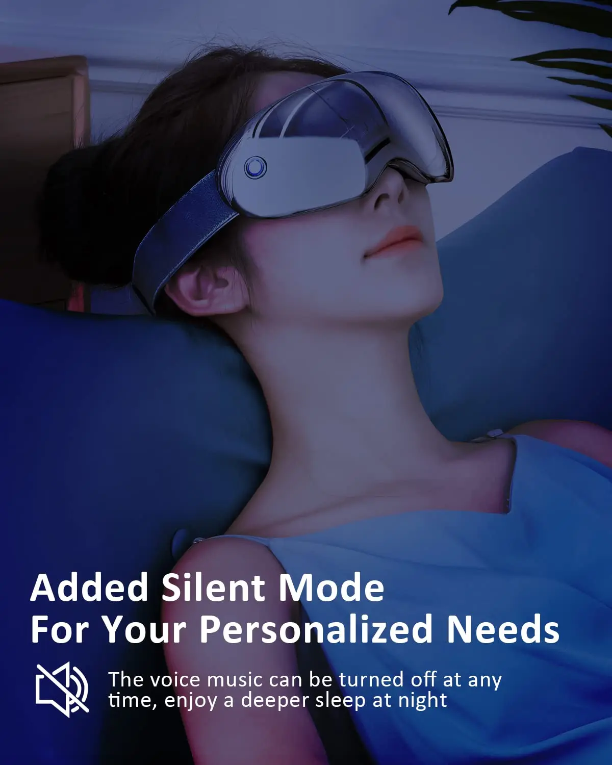 Healthpal  New Oem Bluetooths Music Smart 16 Micro Motors 3d Vibration Warm Eye Massager Electrico Top With Vision Window