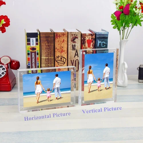 Custom picture frame super clear acrylic magnetic photo frames bulk