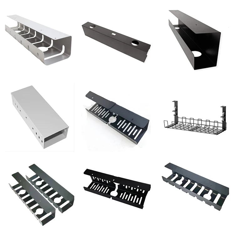 No Drilling Adjustable and Removable Metal Under Office Desk Cable Management Tray