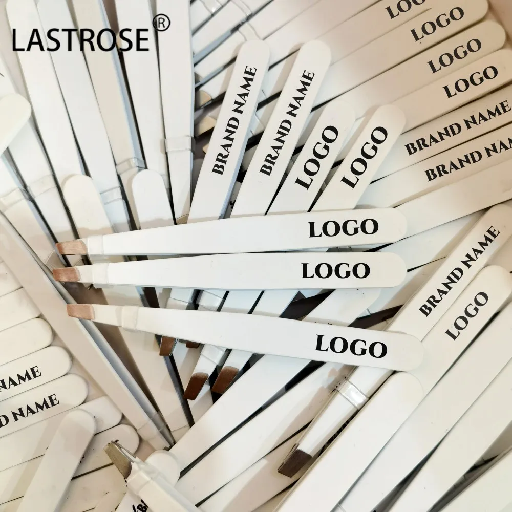 Wholesale Private Label Logo White Black Pink Thick Metal Stainless Steel Brow Tweezers eyelash tweezers Grip Tweezers Scissors