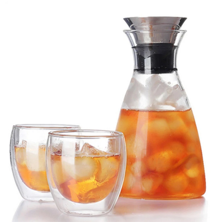 Glass Heat-resistant Heat explosion Large Capacity Cold Water Decanter Juice Jug 1000ML Teapot